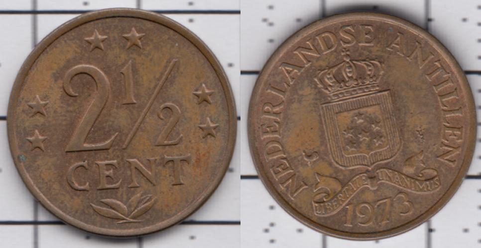 Нидерланды 2 1/2 цента ББ 1973г.