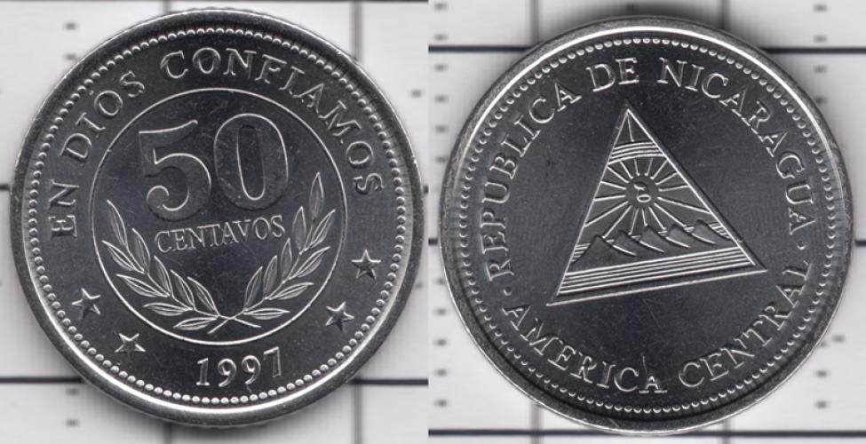 Никарагуа 50 центаво ББ 1997г.