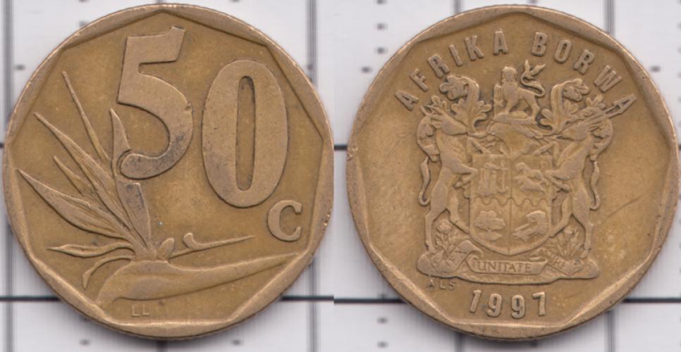 ЮАР (южно-африканская) 50 центов ББ 1997г.