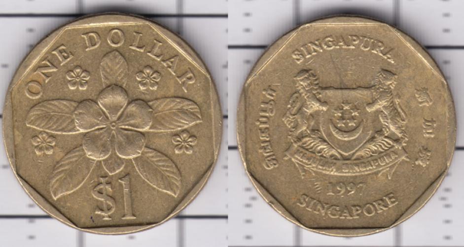 Сингапур 1 доллар ББ 1997г.