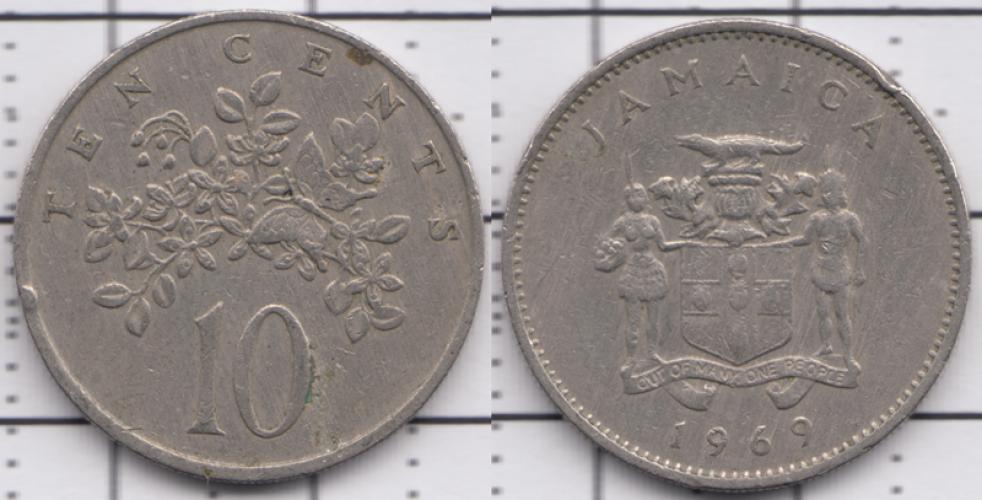 Тунис 10 центов ББ 1969г.