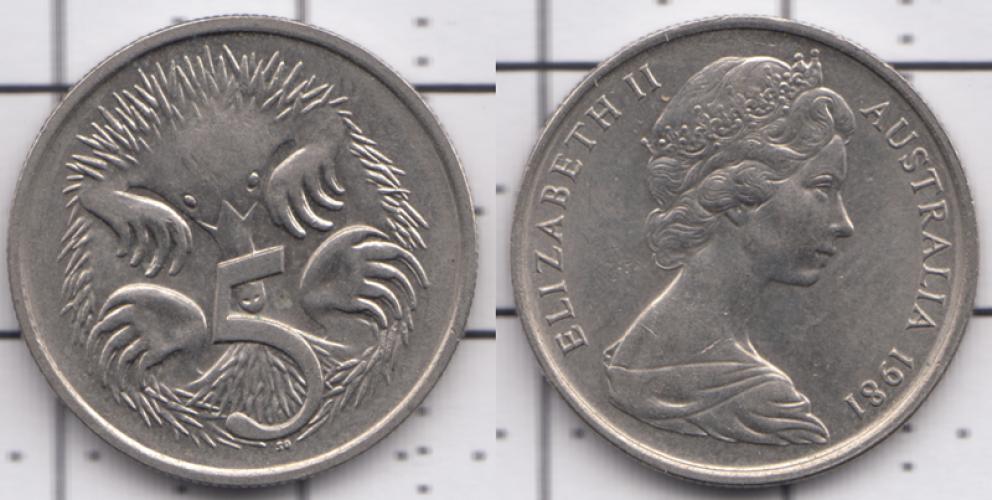 Австралия 5 центов ББ 1981г.