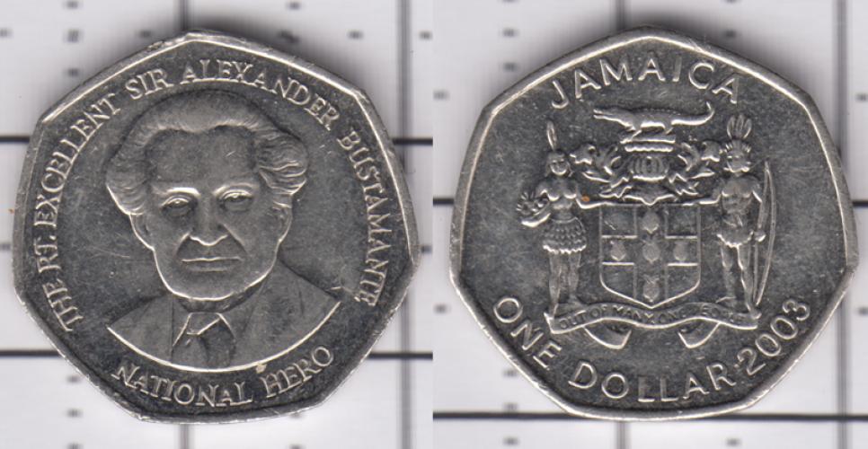Ямайка 1 доллар ББ 2003г.