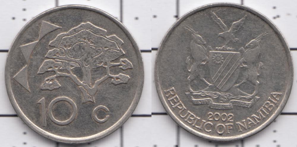 Намибия 10 центов ББ 2002г.
