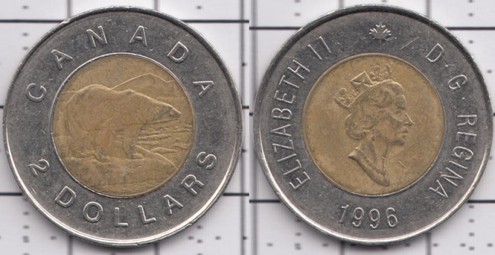Канада 2 доллара ББ 1996г.