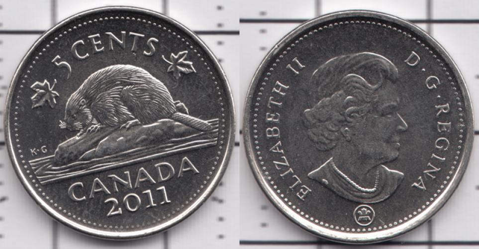 Канада 5 центов ББ 2011г.