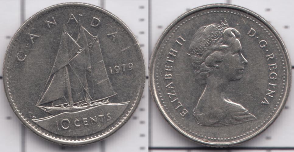 Канада 10 центов ББ 1979г.
