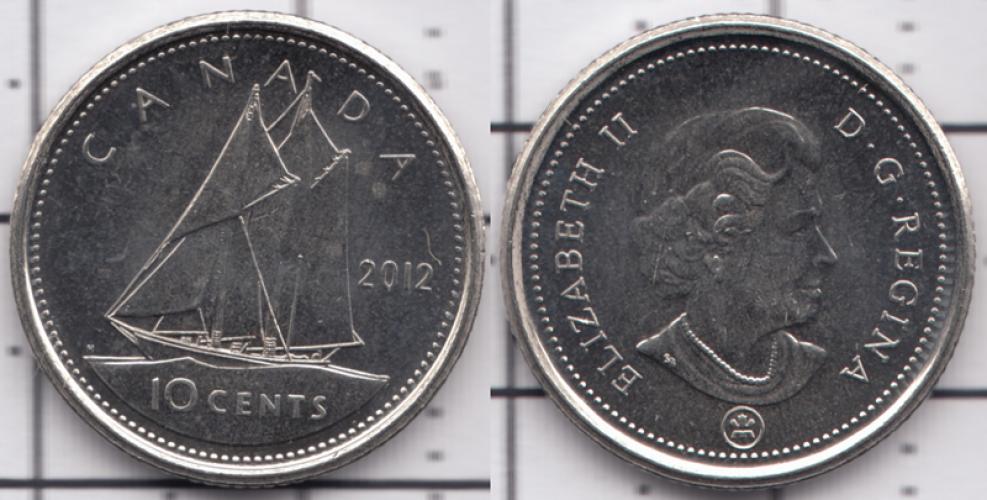Канада 10 центов ББ 2012г.