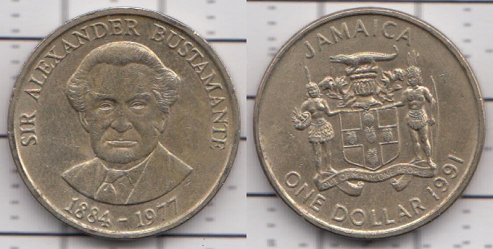 Ямайка 1 доллар  1991г.