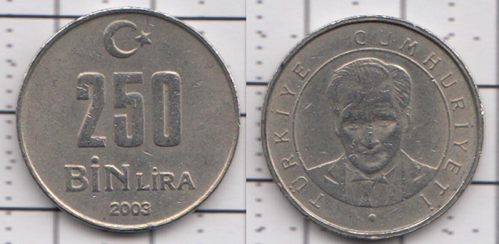 Турция 250000 лир  2003г.