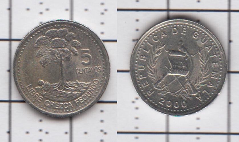 Гватемала 5 центаво  2000г.