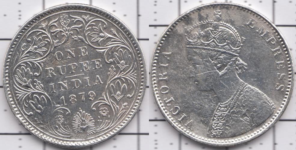 Индия 1 рупия ББ 1879г.