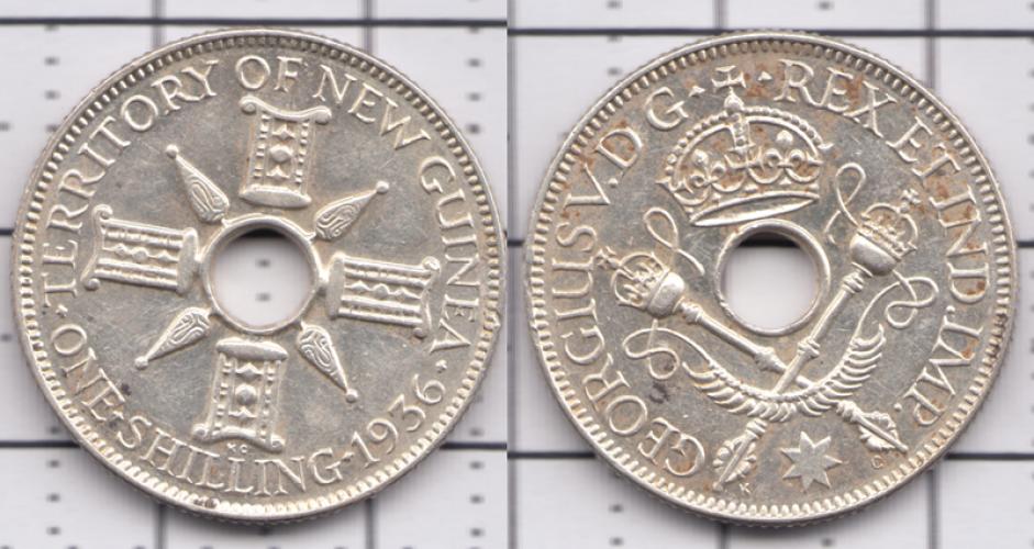 Новая Гвинея 1 шиллинг ББ 1936г.