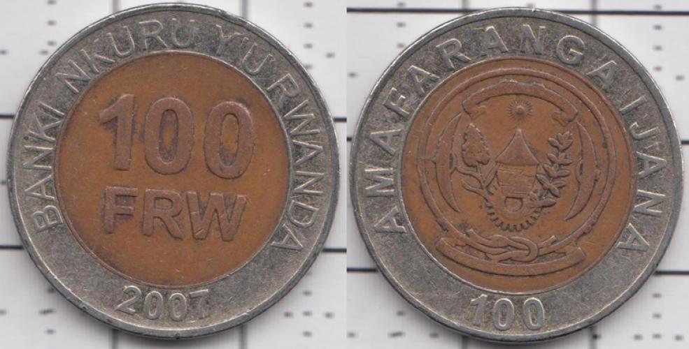 Руанда 100 франков  2007г.