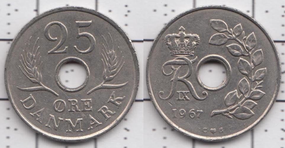 Дания 25 ере  1967г.