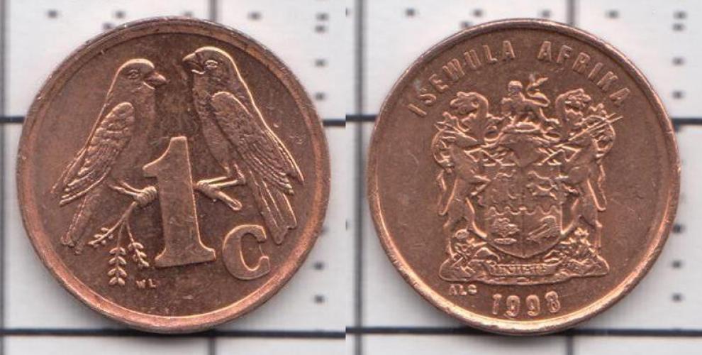 ЮАР (южно-африканская) 1 цент  1998г.