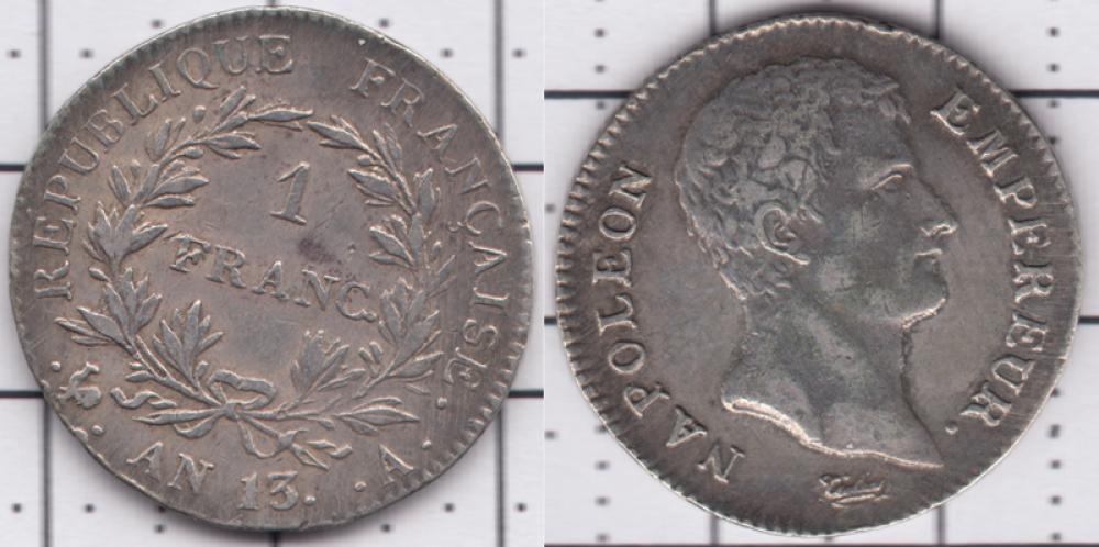 Франция 1 франк AN13 1804г.
