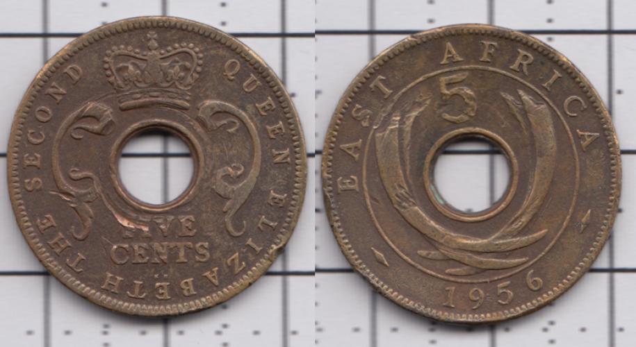 Восточная Африка 5 центов ББ 1956г.