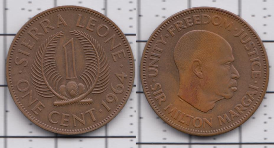 Сьера-Леоне 1 цент ББ 1964г.