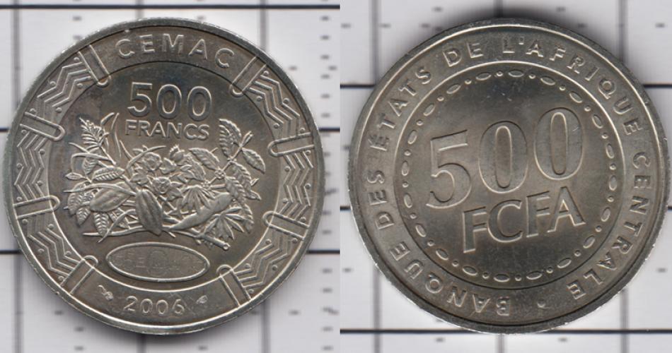 ЦАР (центральноафриканская) 500 франков ББ 2006г.