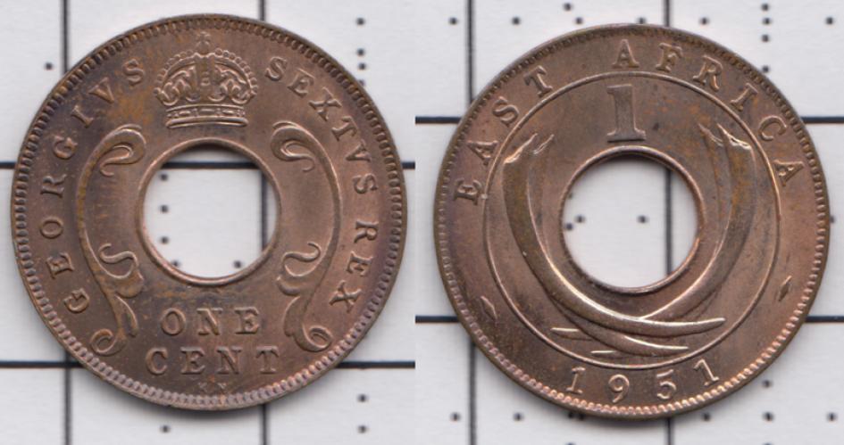 Восточная Африка 1 цент ББ 1951г.