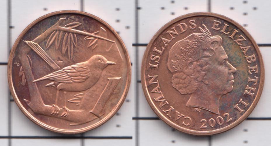 Каймановы острова 1 цент ББ 2002г.