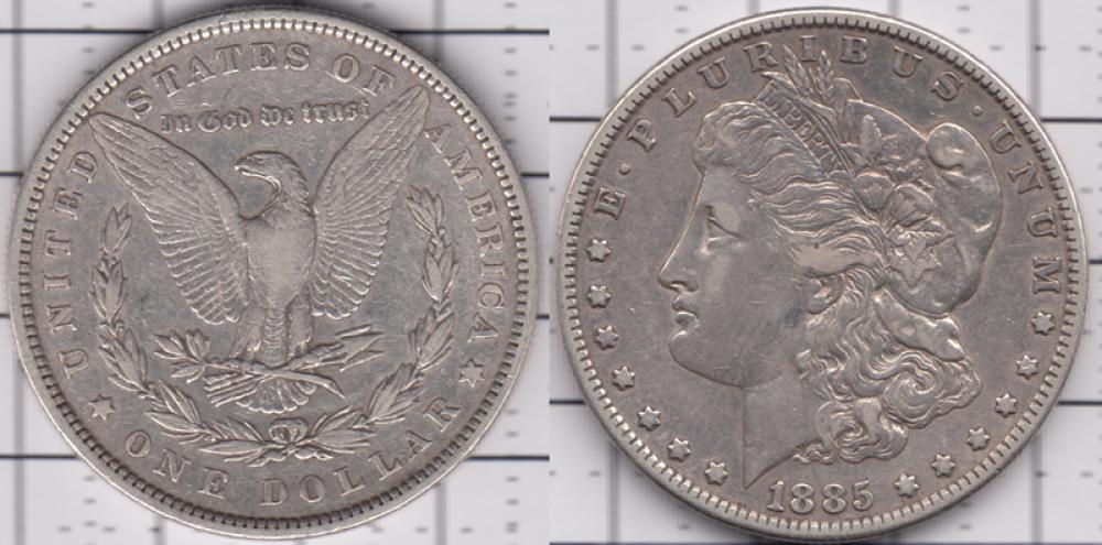 США 1 доллар ББ 1885г.