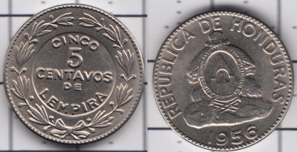 Гондурас 5 центаво ББ 1956г.