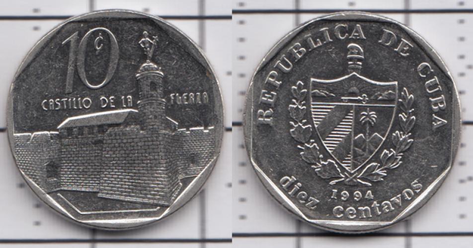 Куба 10 центаво ББ 1994г.