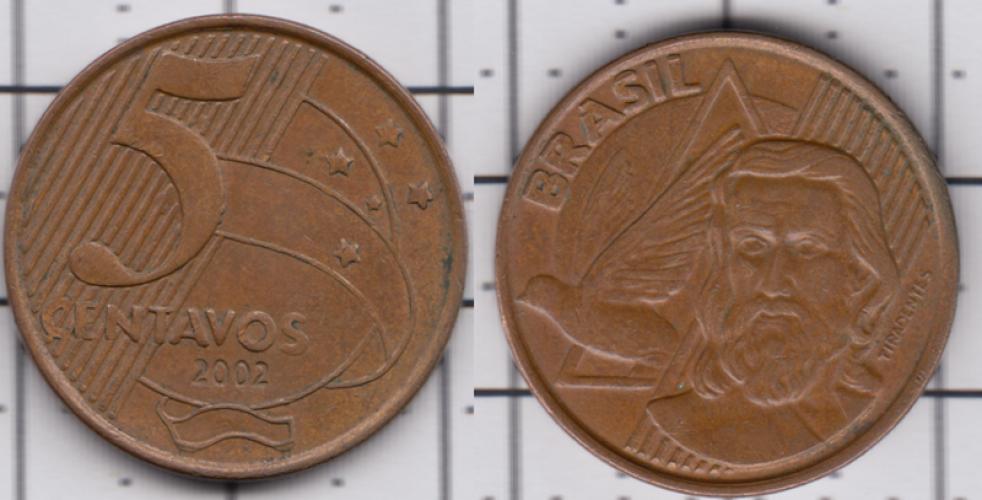 Бразилия 5 центаво ББ 2002г.