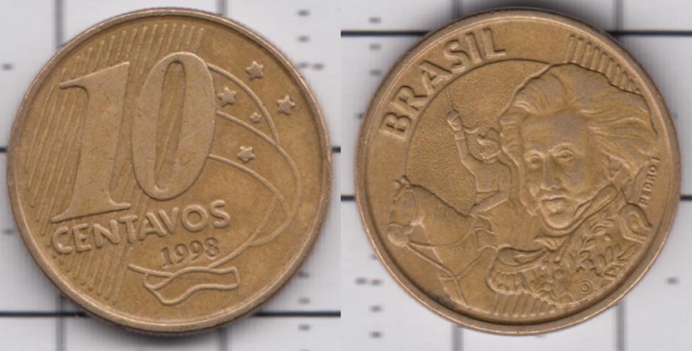Бразилия 10 центаво ББ 1998г.