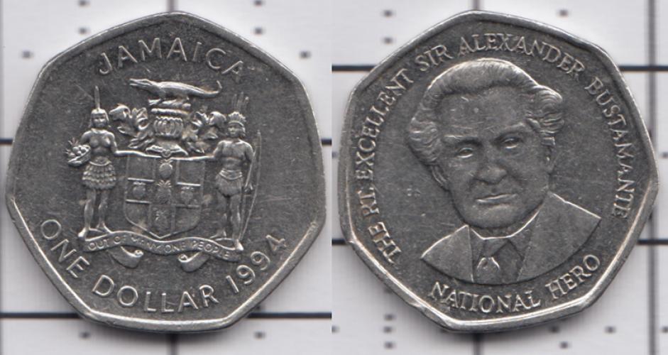 Ямайка 1 доллар ББ 1994г.