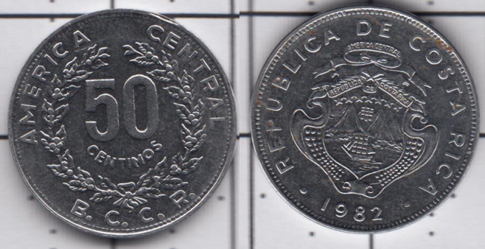 Коста-Рика 50 сантимов ББ 1982г.