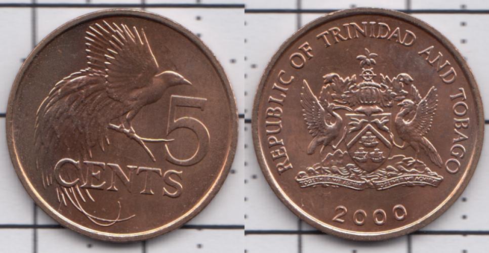 Тринидад и Тобаго 5 центов ББ 2000г.