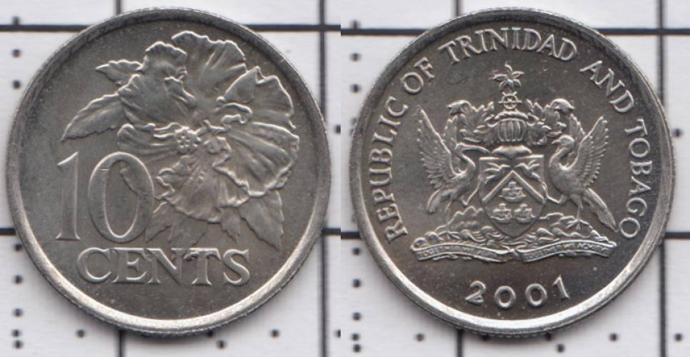 Тринидад и Тобаго 10 центов ББ 2001г.