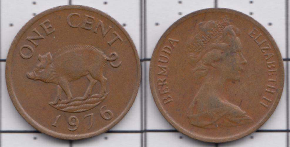 Бермудские острова 1 цент ББ 1976г.