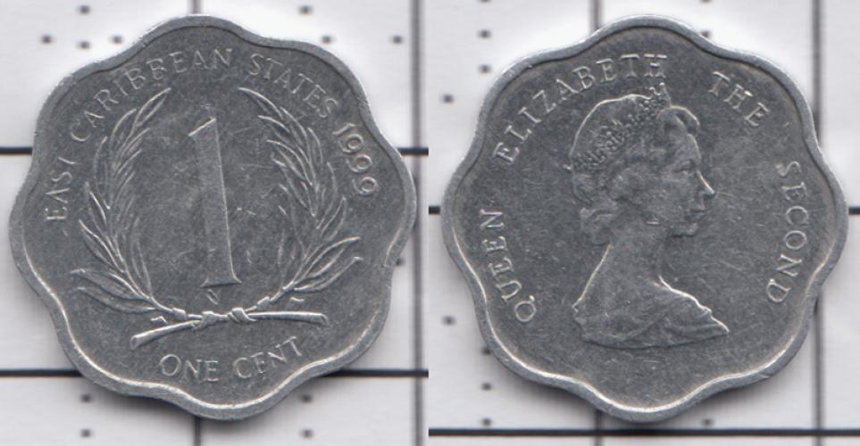 Восточные Карибы 1 цент ББ 1999г.