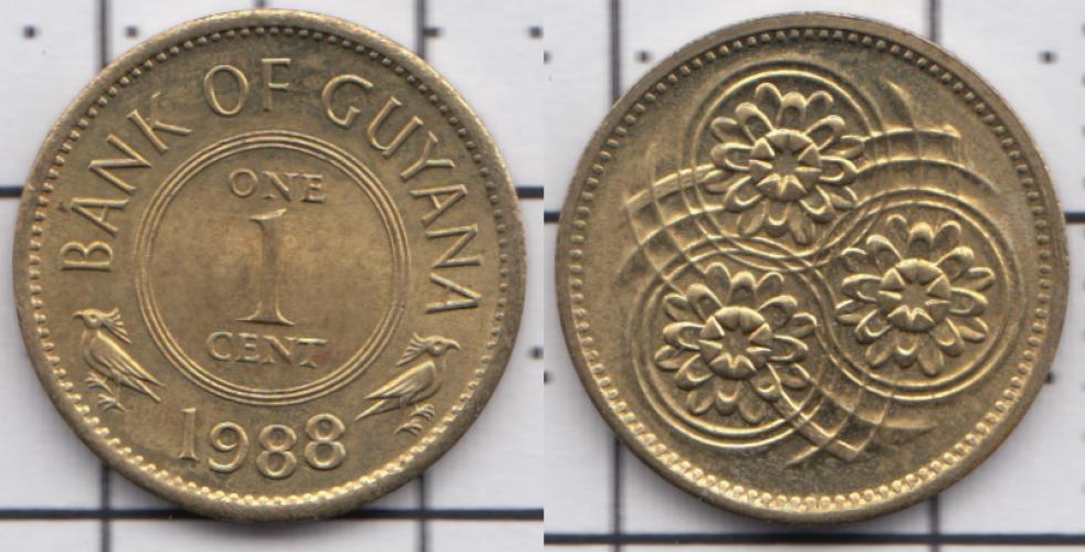 Гайана 1 цент ББ 1988г.