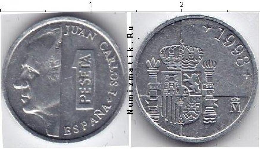 Испания 1 PESETA  1998г.