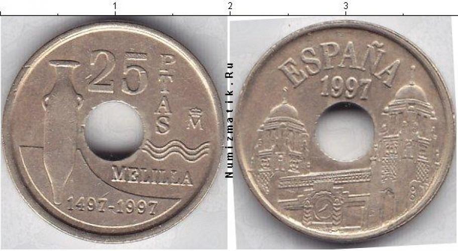 Испания 25 PTAS  1997г.