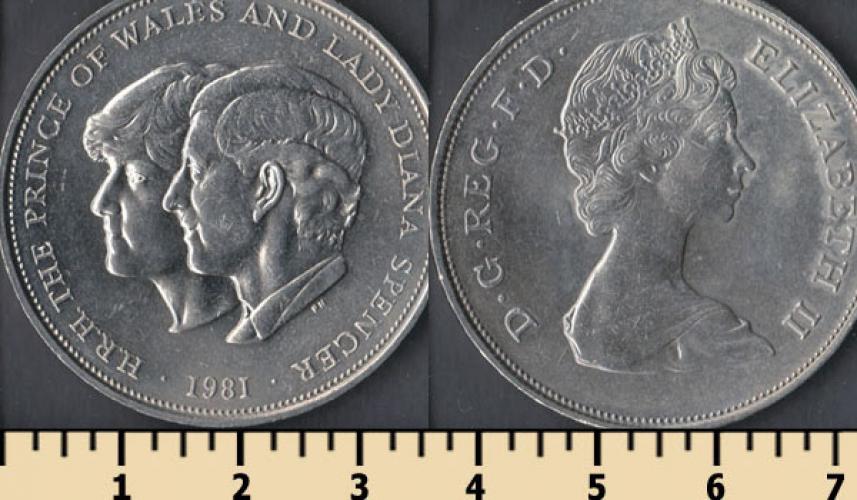 Великобритания (25 пенсов или 1 крона)   1981г.