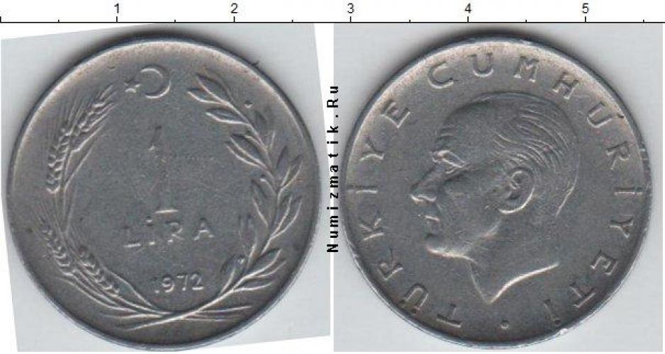 Турция 1 LIRA  1966г.