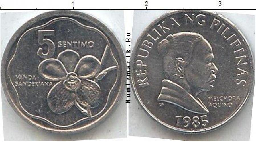 Филиппины 5 SENTIMO  1989г.