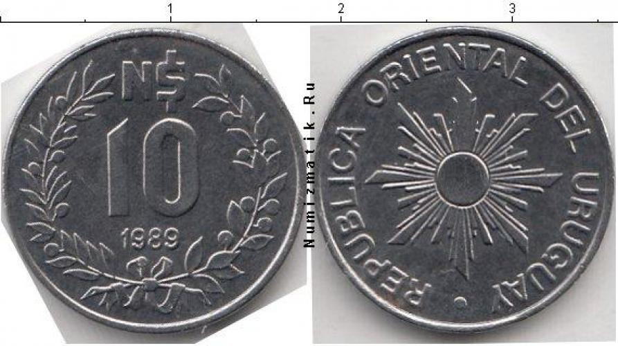 Уругвай 10 (ПЕСО)  1989г.