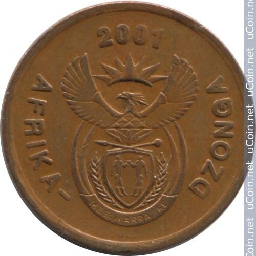 ЮАР (южно-африканская) 5 С (ЦЕНТОВ)  2001г.