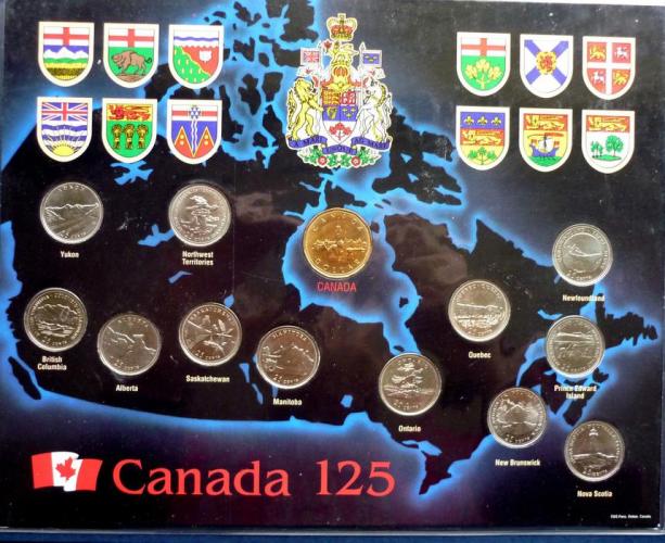 Канада 25 центов и 1 доллар  1992г.