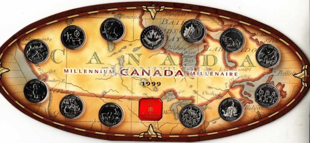 Канада 25 центов  1999г.